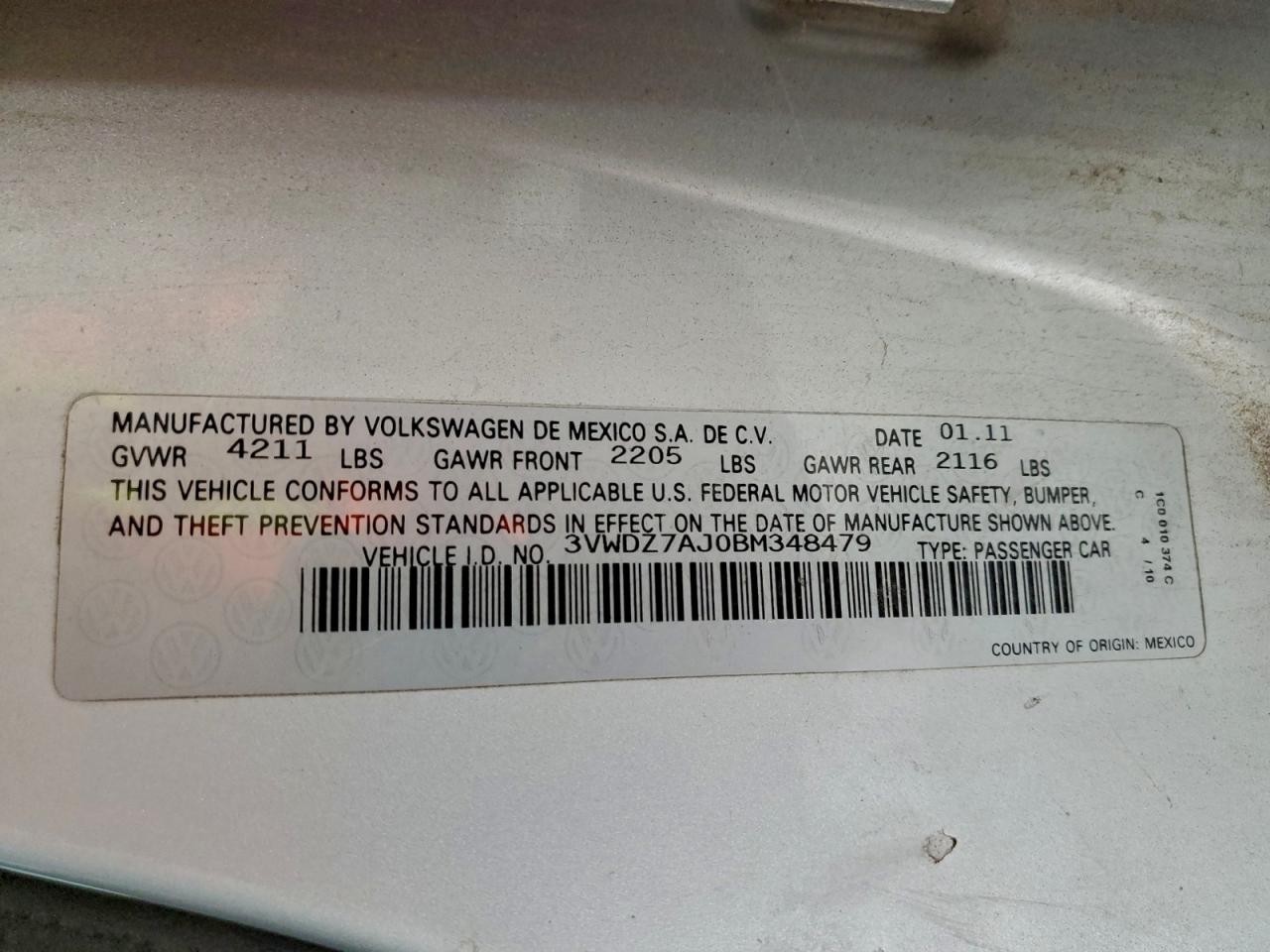2011 VOLKSWAGEN JETTA SE photo 12