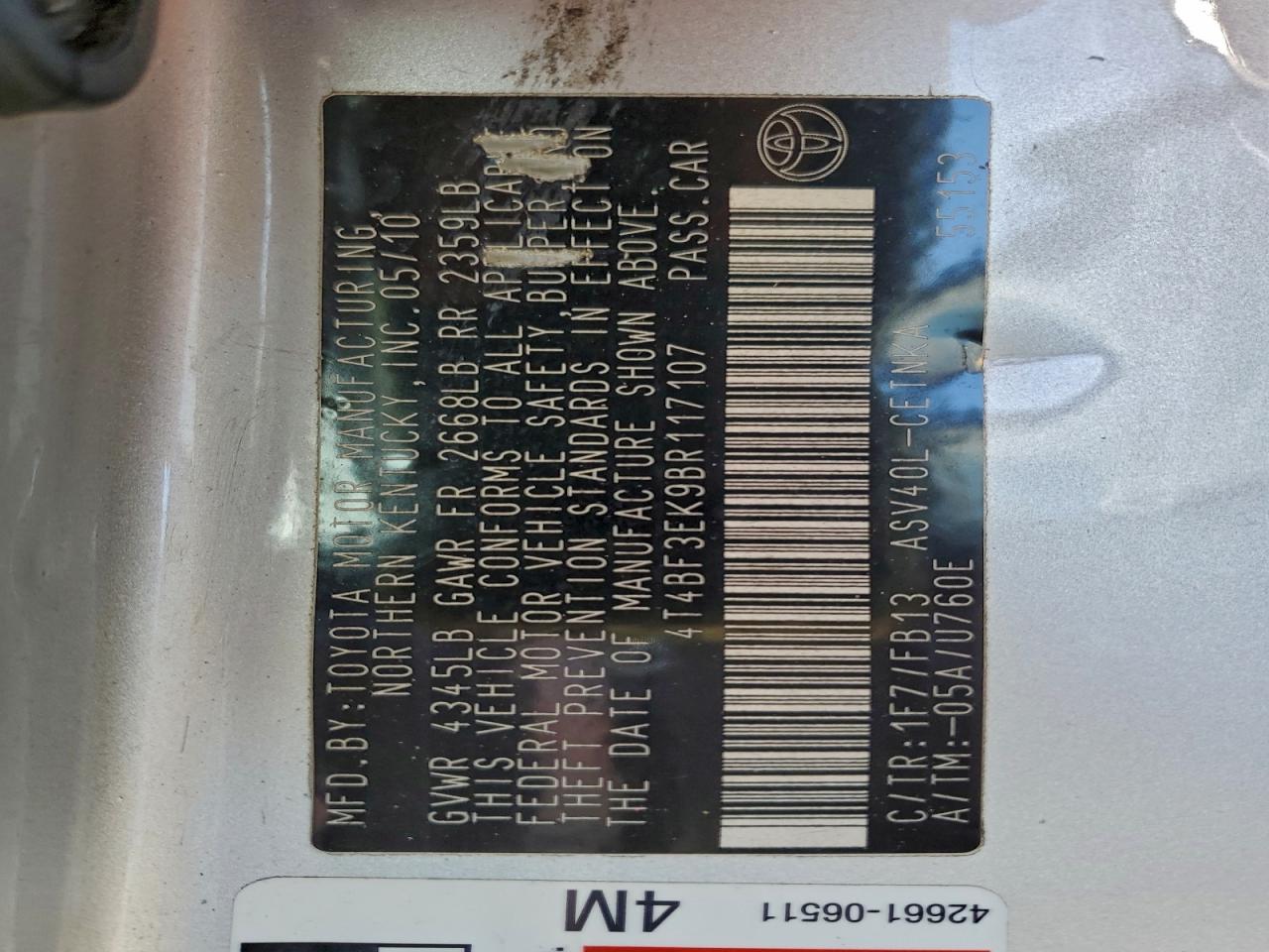 2011 TOYOTA CAMRY BASE photo 23