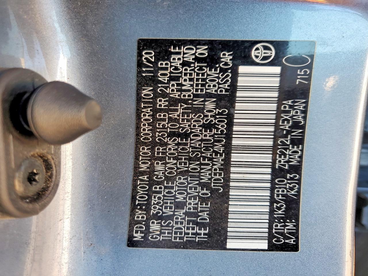 2021 TOYOTA COROLLA LE photo 13