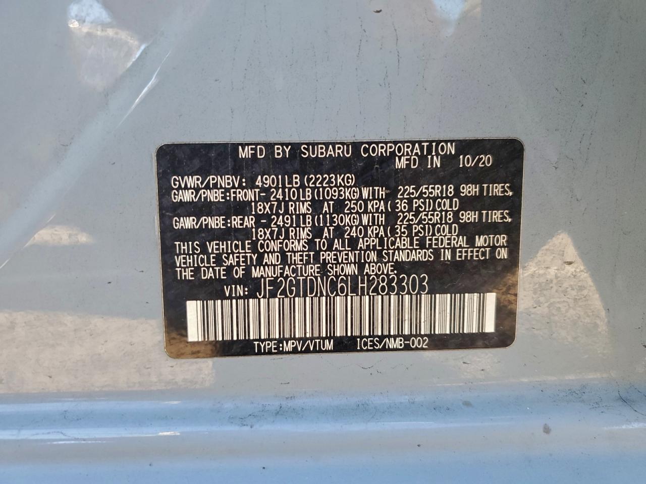 2020 SUBARU CROSSTREK LIMITED photo 27
