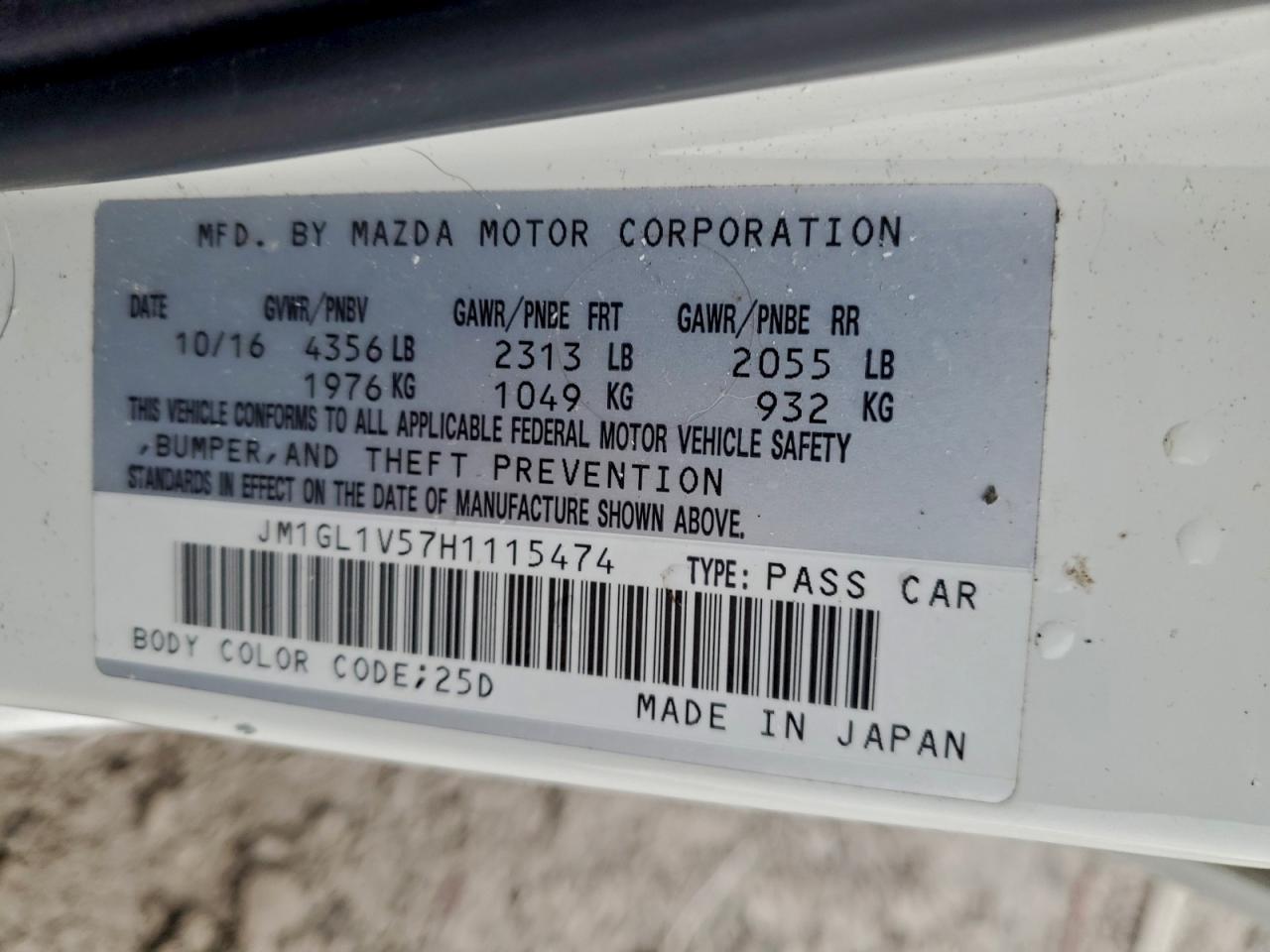 2017 MAZDA 6 TOURING photo 12