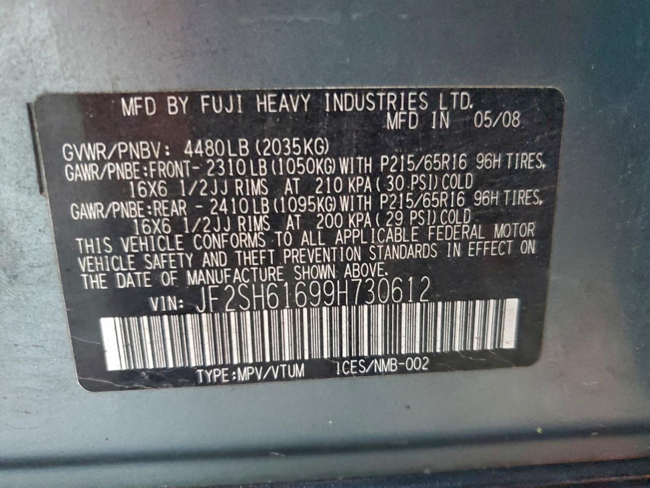 2009 SUBARU FORESTER 2.5X photo 14