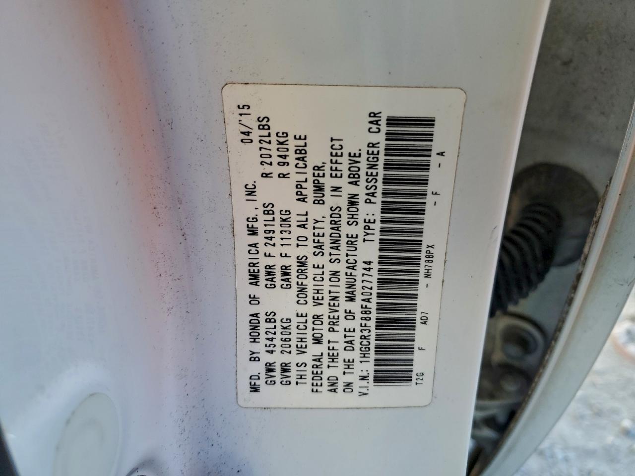 2015 HONDA ACCORD EXL photo 23
