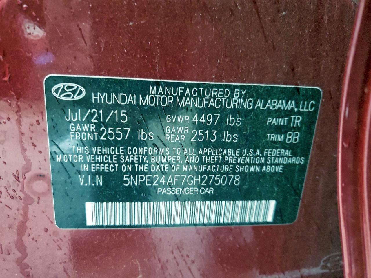 2016 HYUNDAI SONATA SE photo 25