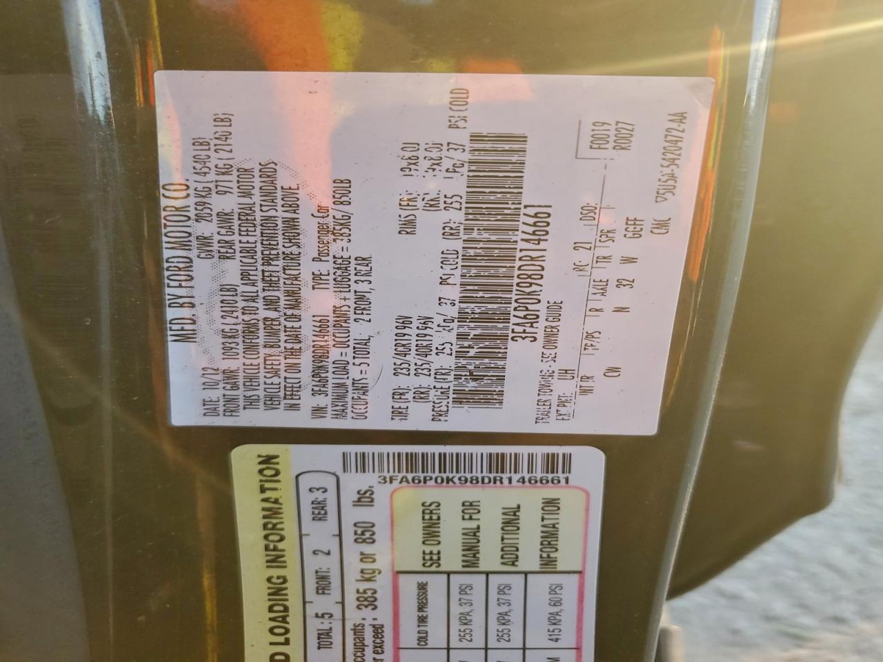 2013 FORD FUSION TITANIUM photo 25