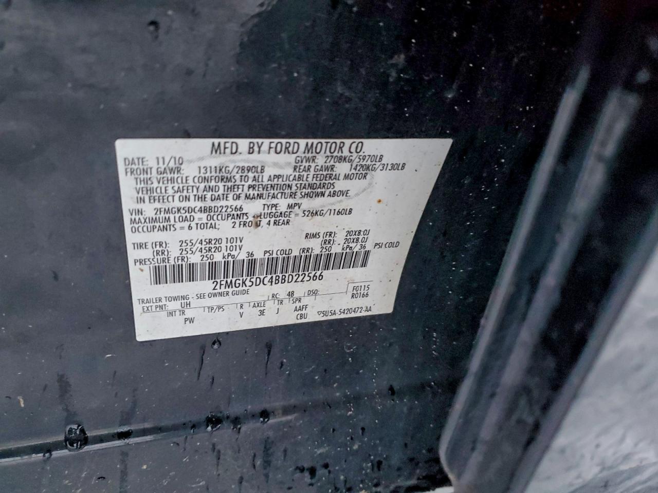 2011 FORD FLEX LIMITED photo 13