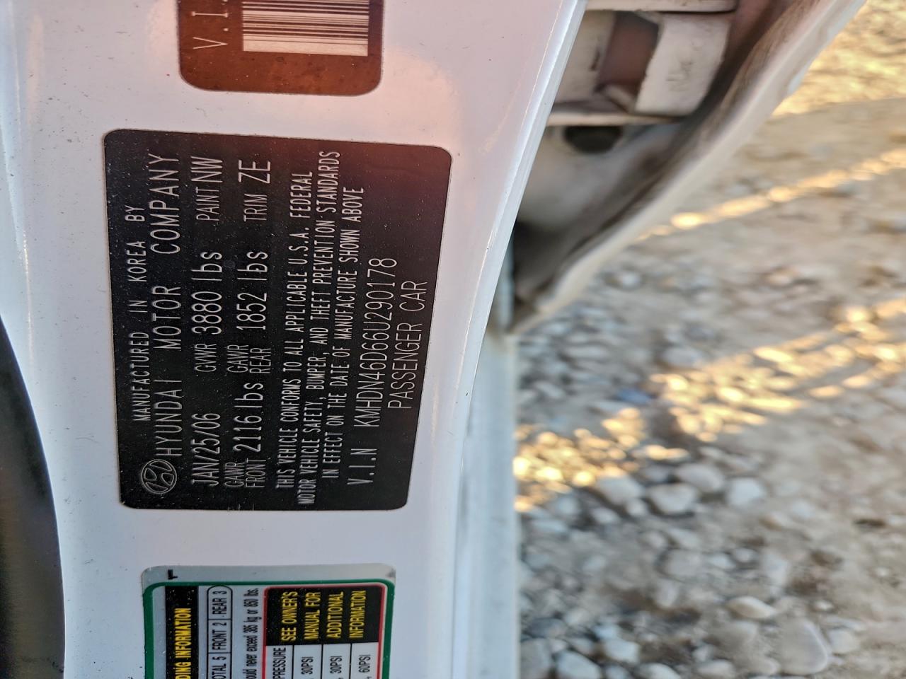 2006 HYUNDAI ELANTRA GLS photo 23