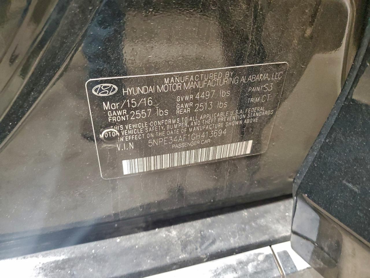 2016 HYUNDAI SONATA SPORT photo 37