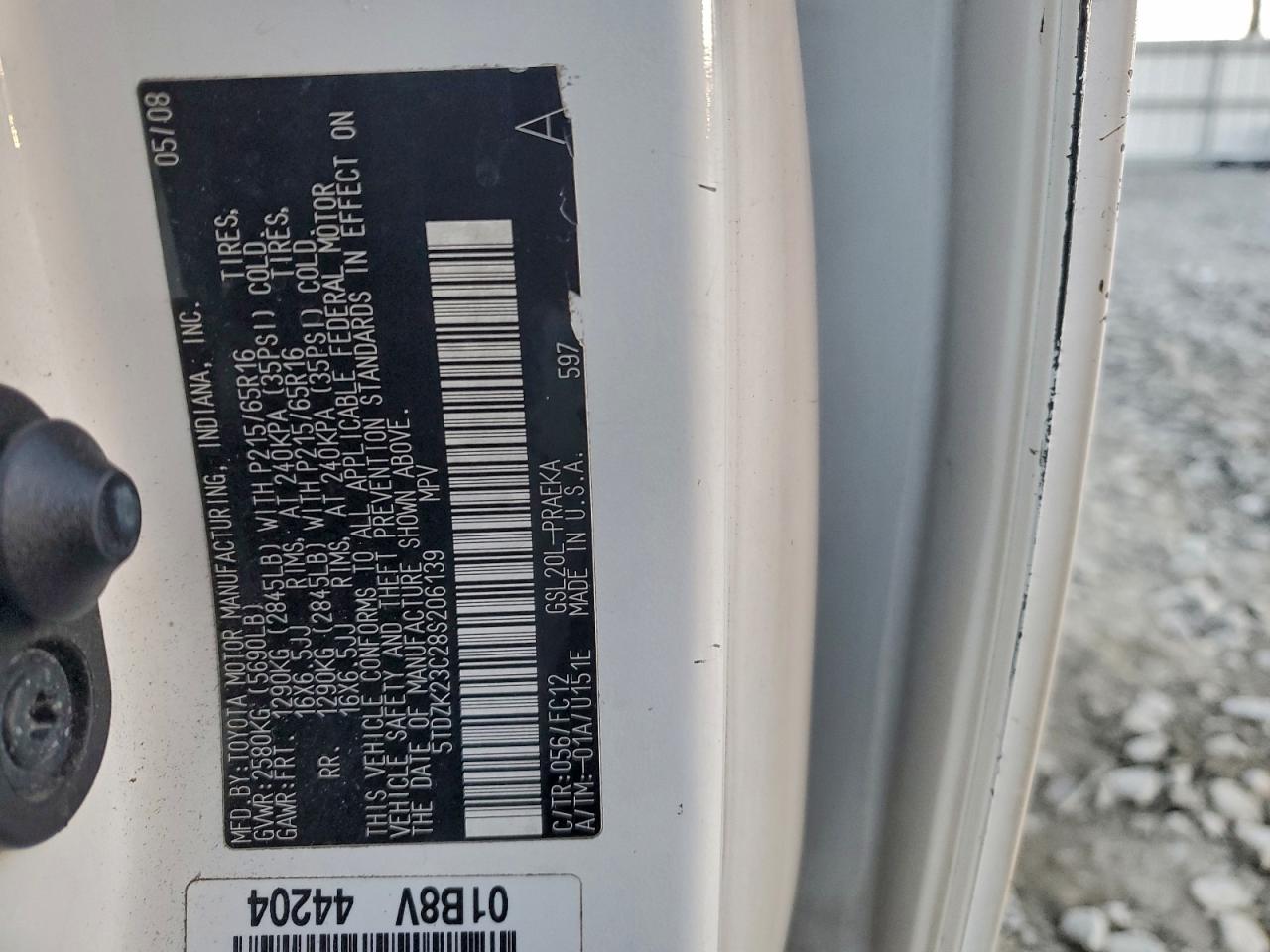 2008 TOYOTA SIENNA CE photo 37