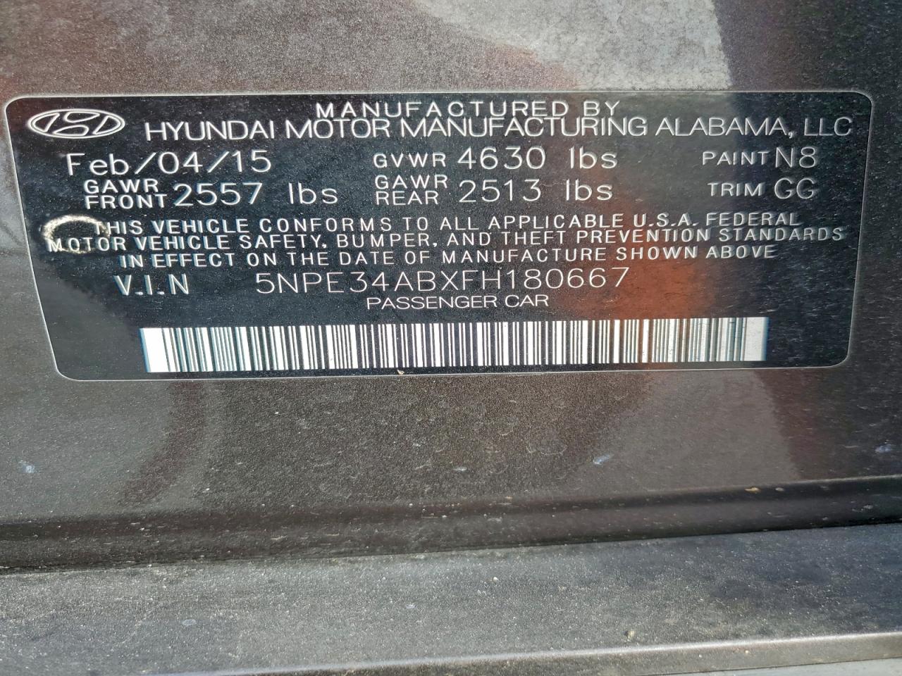 2015 HYUNDAI SONATA SPORT photo 23