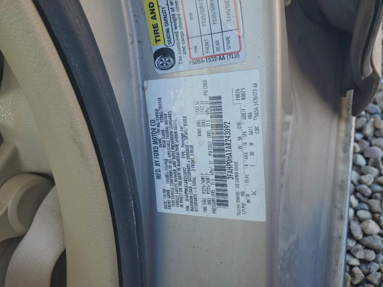 2010 FORD FUSION SE photo 13