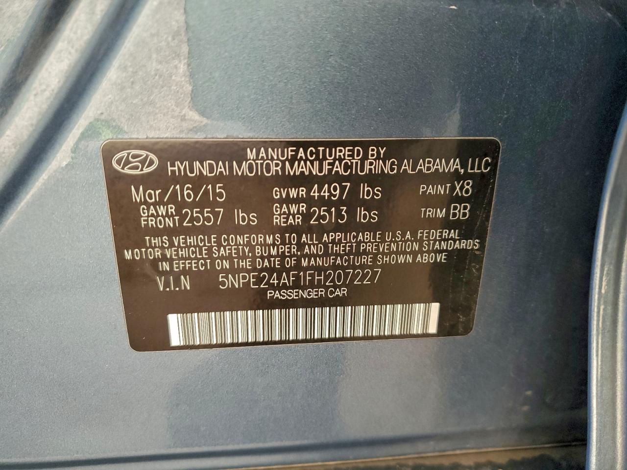 2015 HYUNDAI SONATA SE photo 12