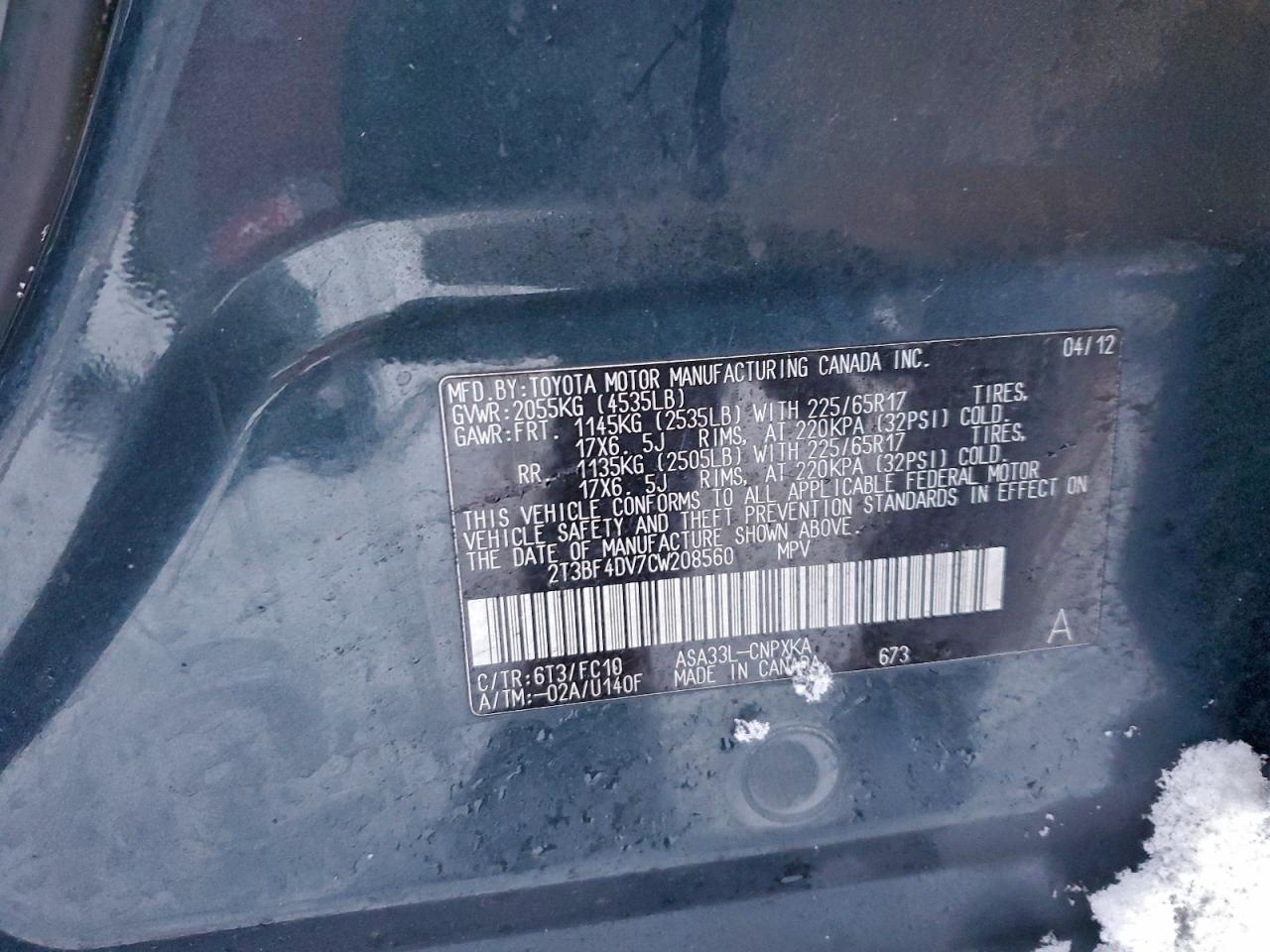 2012 TOYOTA RAV4 photo 14