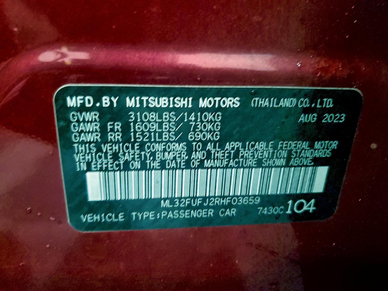 2024 MITSUBISHI MIRAGE G4 ES photo 23