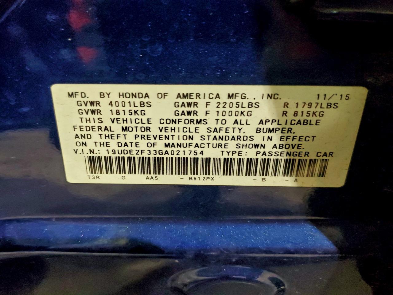 2016 ACURA ILX BASE WATCH PLUS photo 12