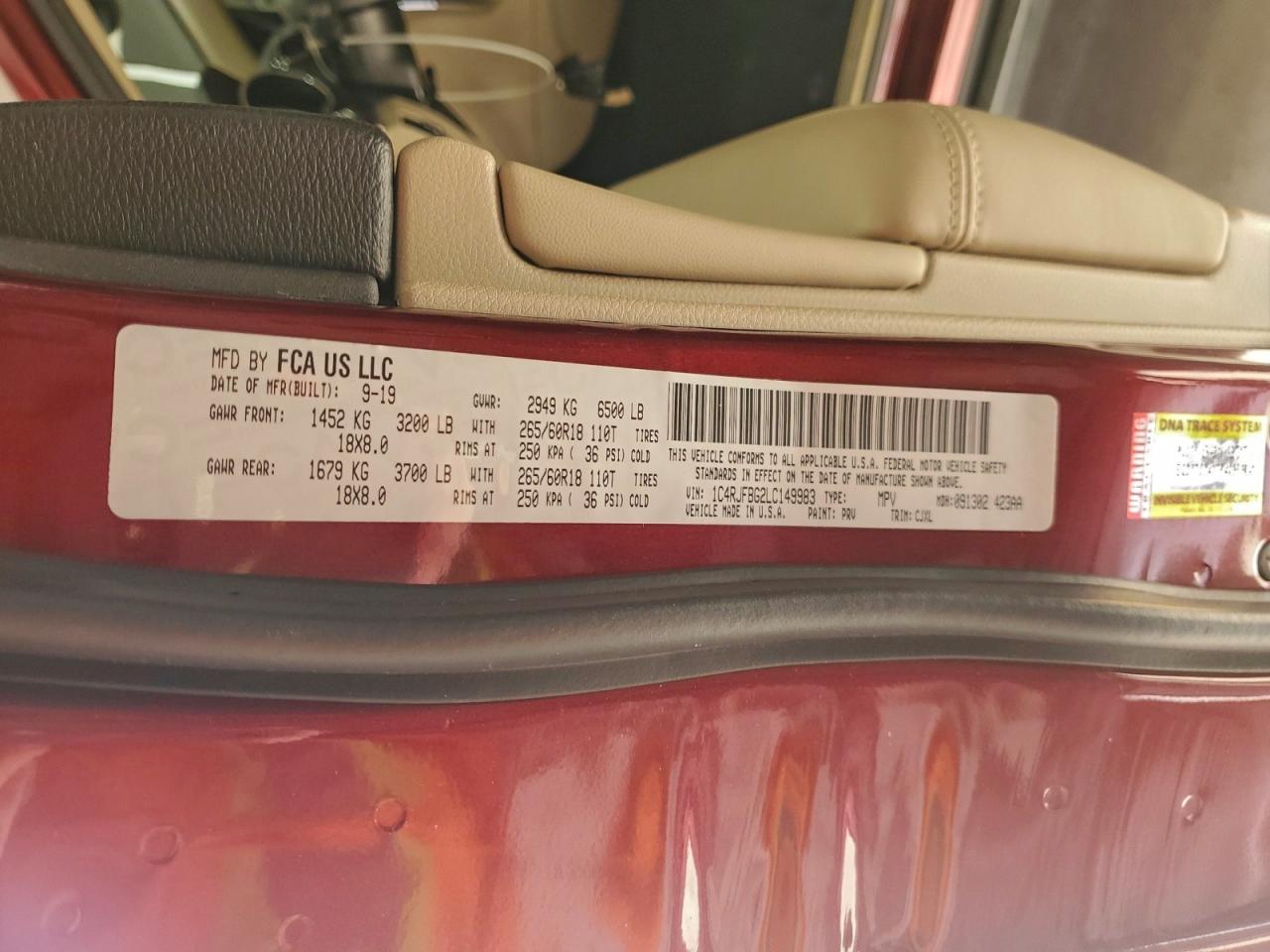 2020 JEEP GRAND CHEROKEE LIMITED photo 37