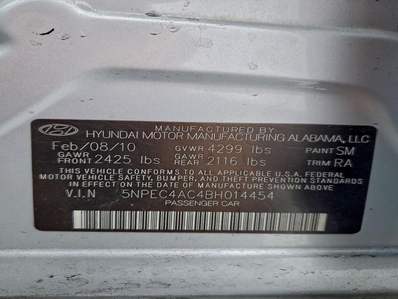 2011 HYUNDAI SONATA SE photo 12