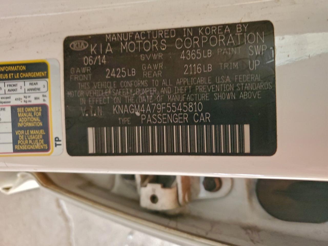 2015 KIA OPTIMA LX photo 12
