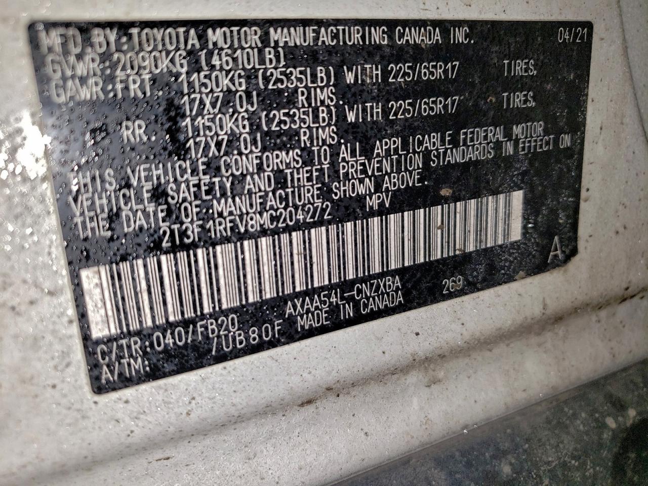2021 TOYOTA RAV4 LE photo 25