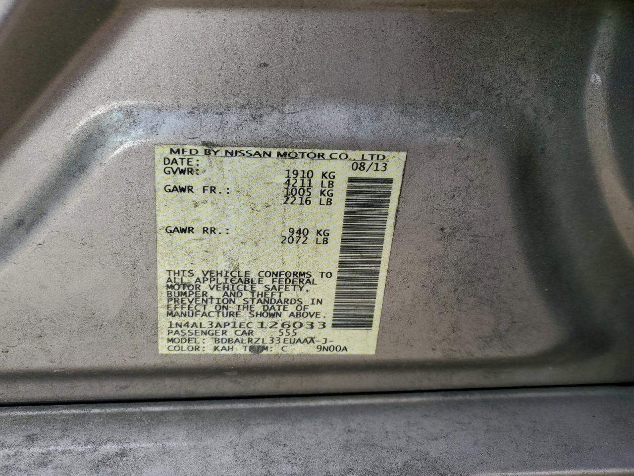 2014 NISSAN ALTIMA 2.5 photo 12