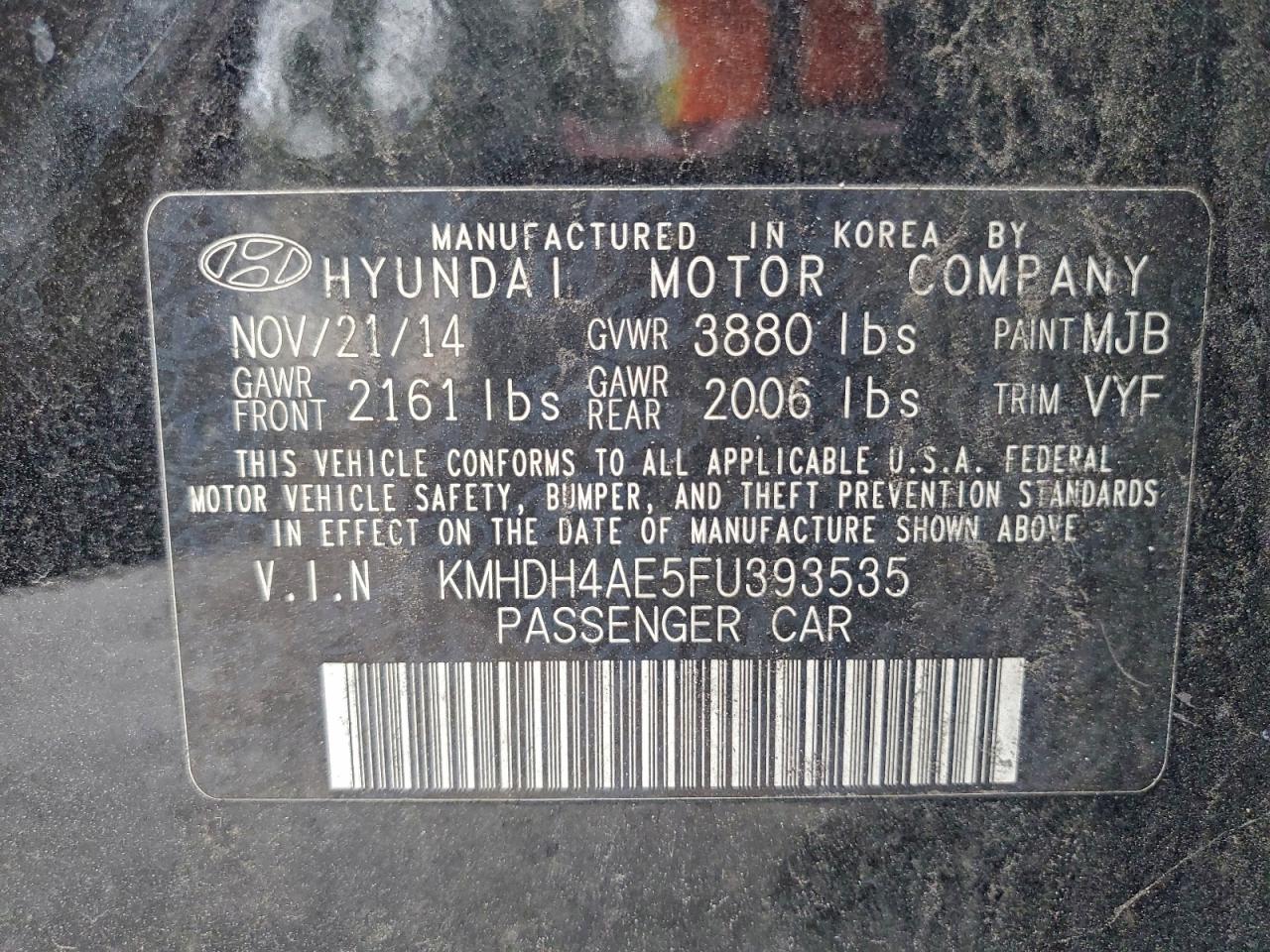2015 HYUNDAI ELANTRA SE photo 23