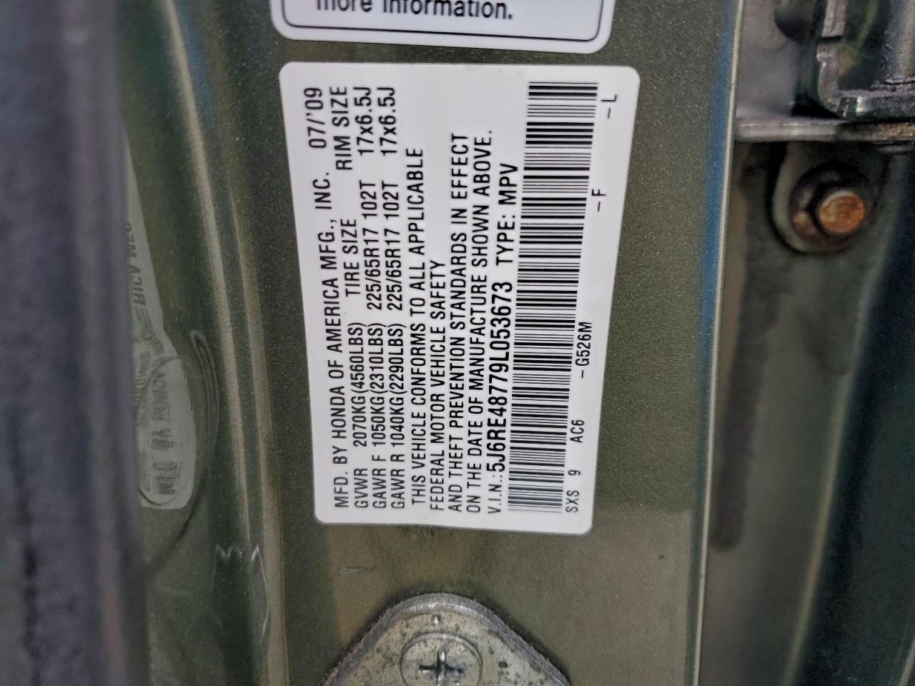 2009 HONDA CR-V EXL photo 25