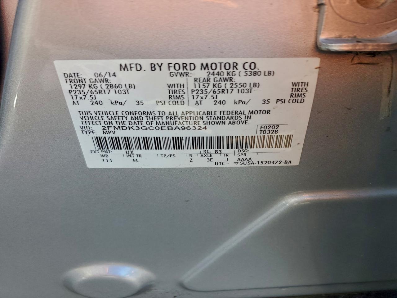 2014 FORD EDGE SE photo 13