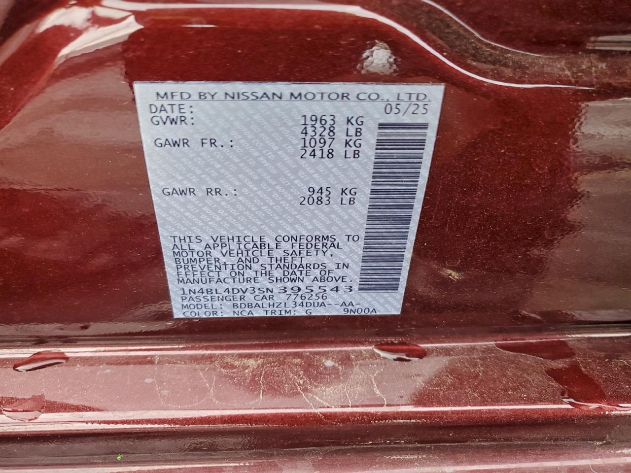 2025 NISSAN ALTIMA SV photo 23