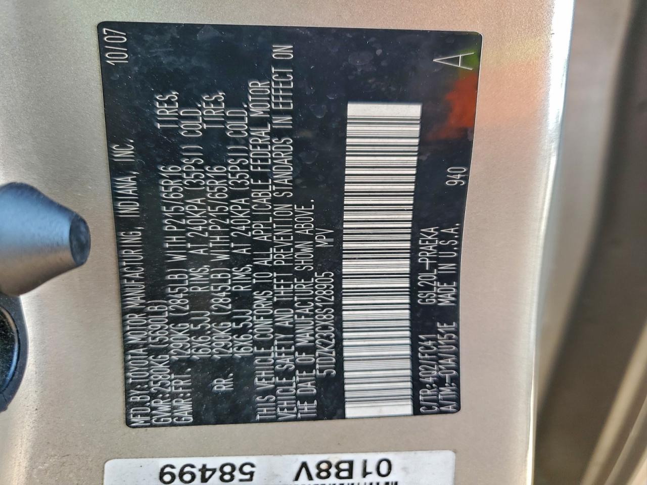 2008 TOYOTA SIENNA CE photo 14