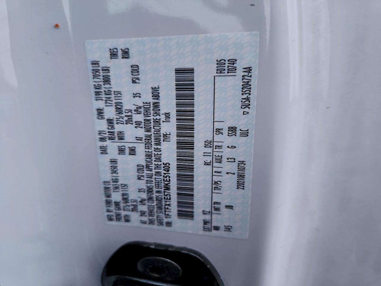 2021 FORD F150 SUPER CAB photo 12
