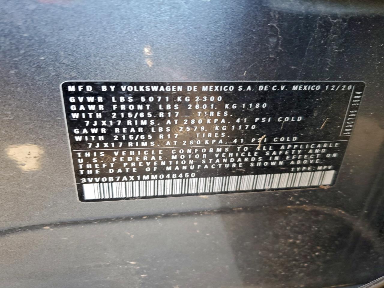 2021 VOLKSWAGEN TIGUAN S photo 13