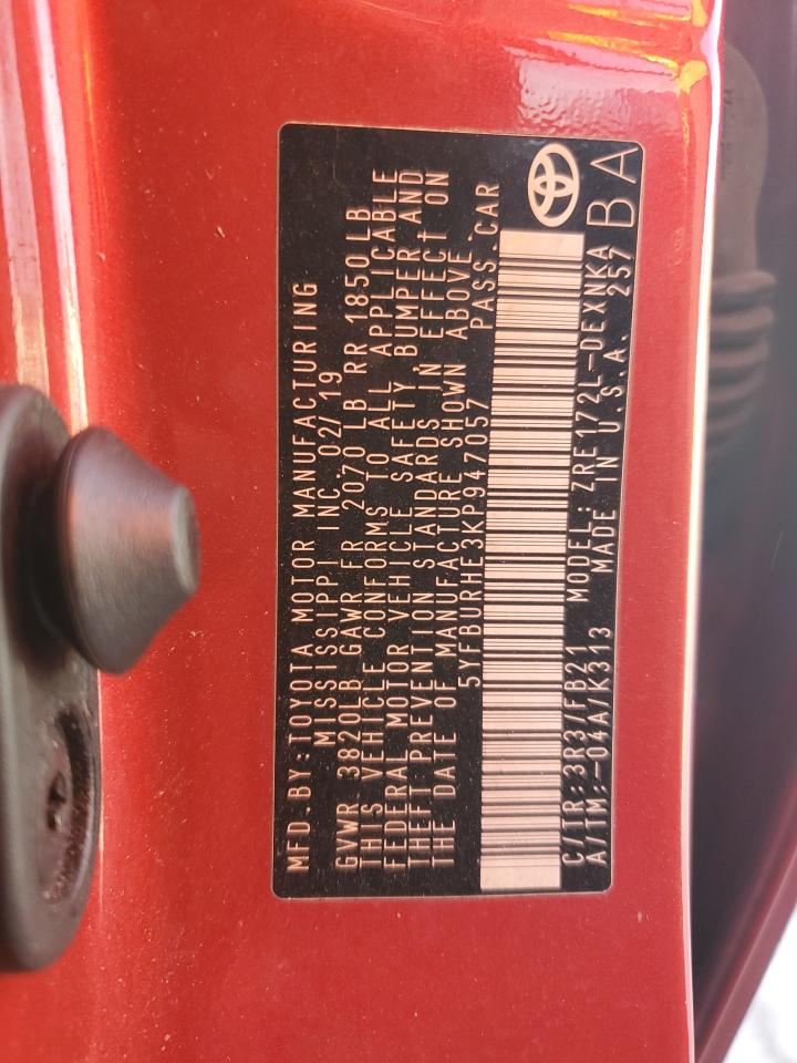 2019 TOYOTA COROLLA L photo 37