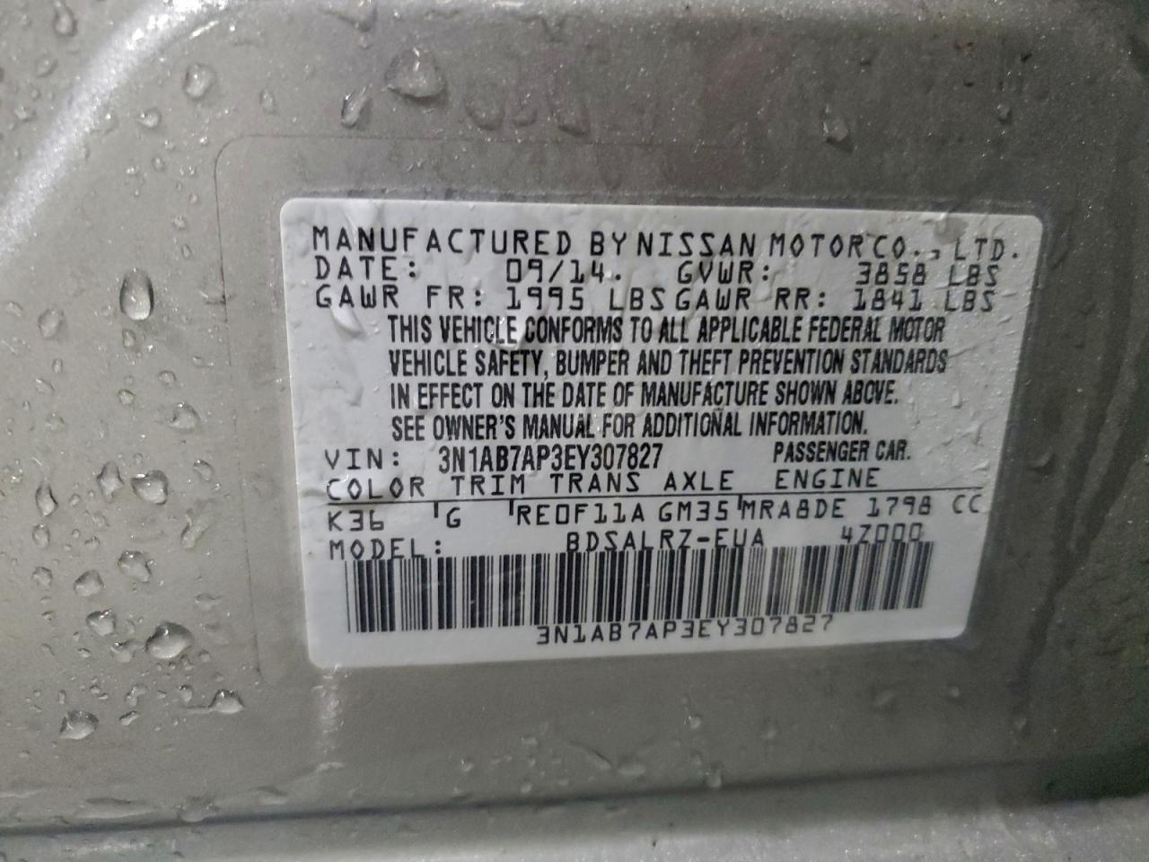 2014 NISSAN SENTRA S photo 37