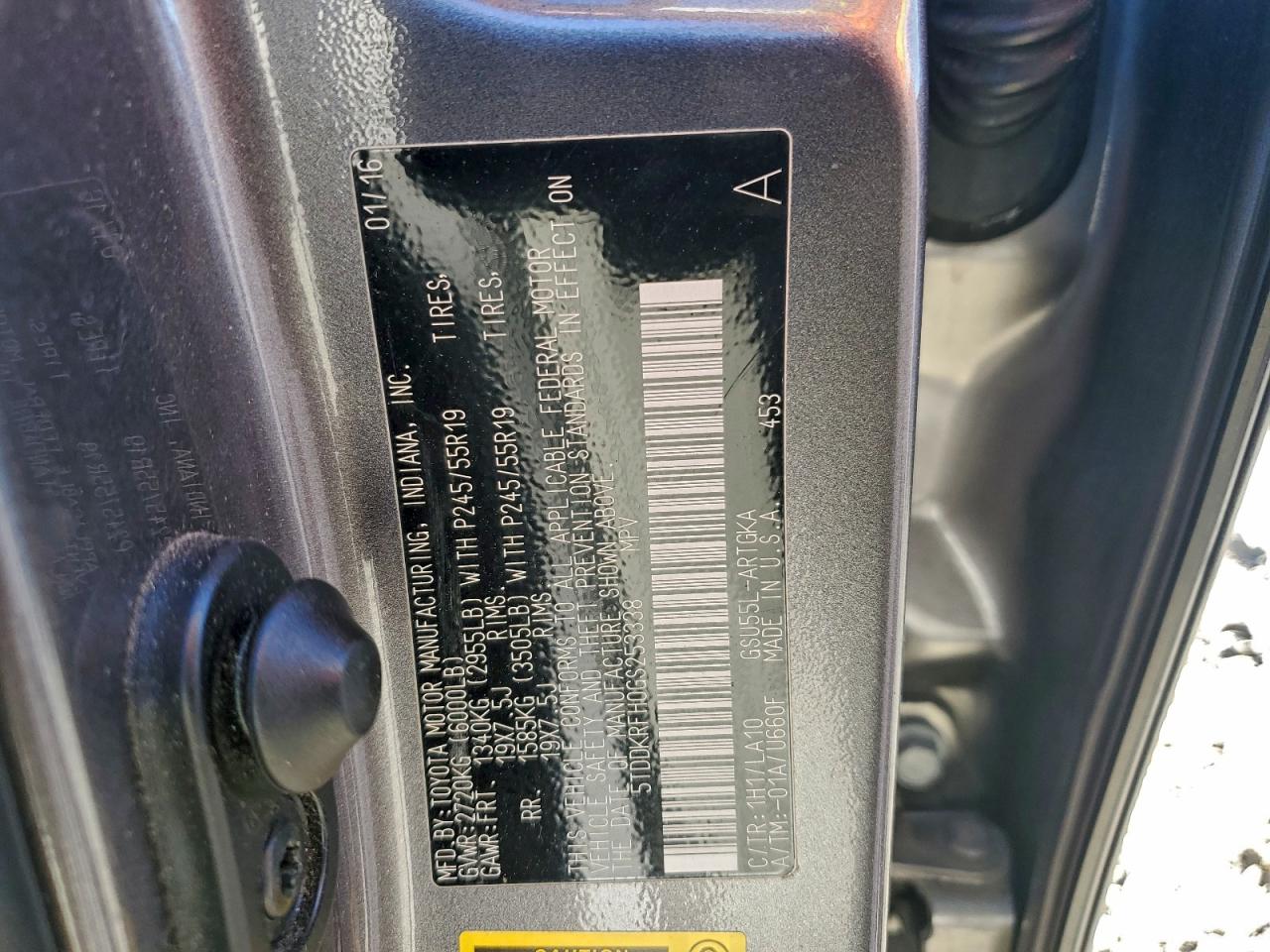 2016 TOYOTA HIGHLANDER LIMITED photo 13