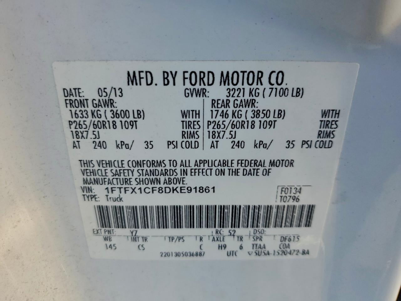 2013 FORD F150 SUPER CAB photo 12