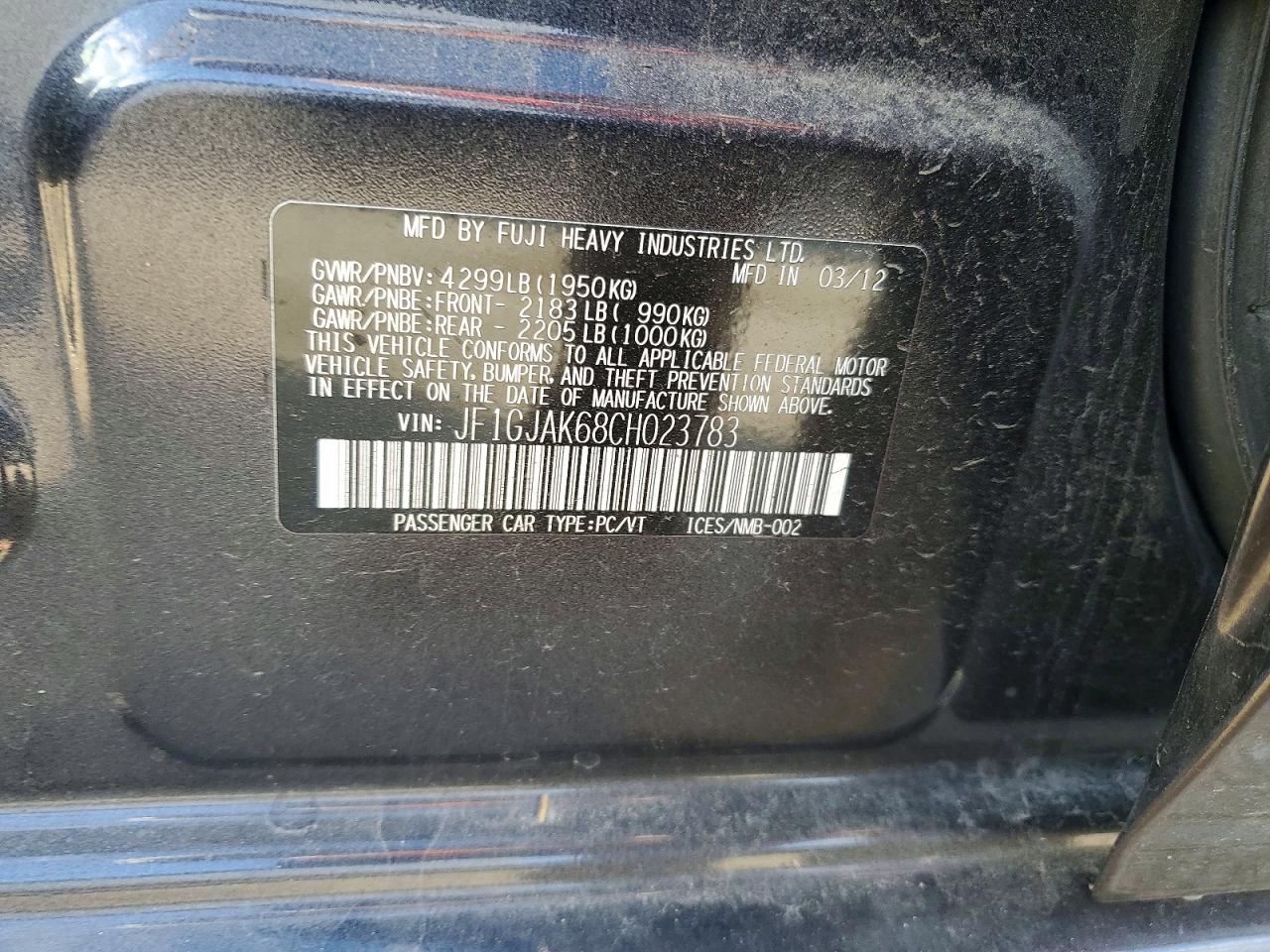 2012 SUBARU IMPREZA LIMITED photo 23