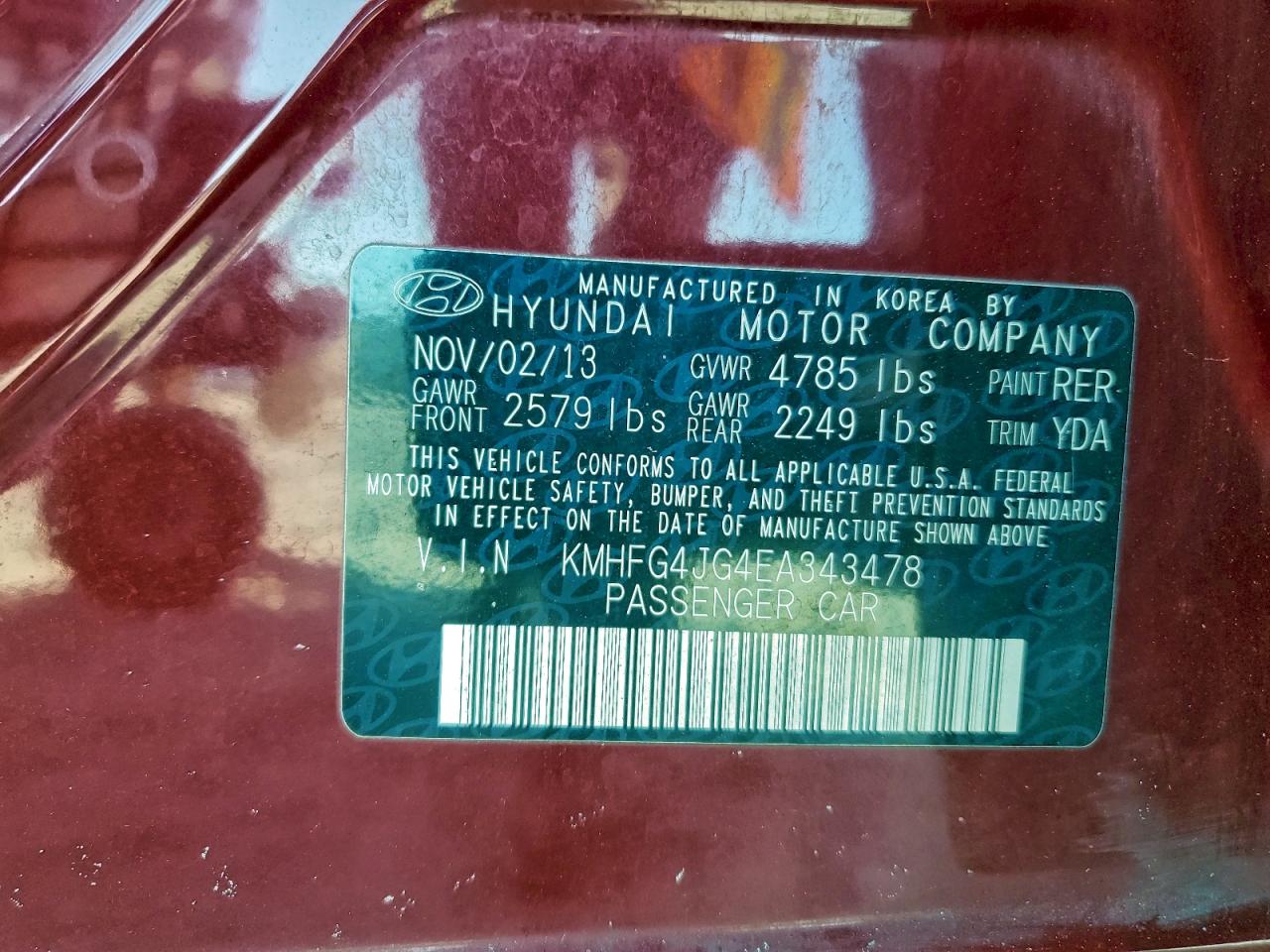2014 HYUNDAI AZERA photo 13