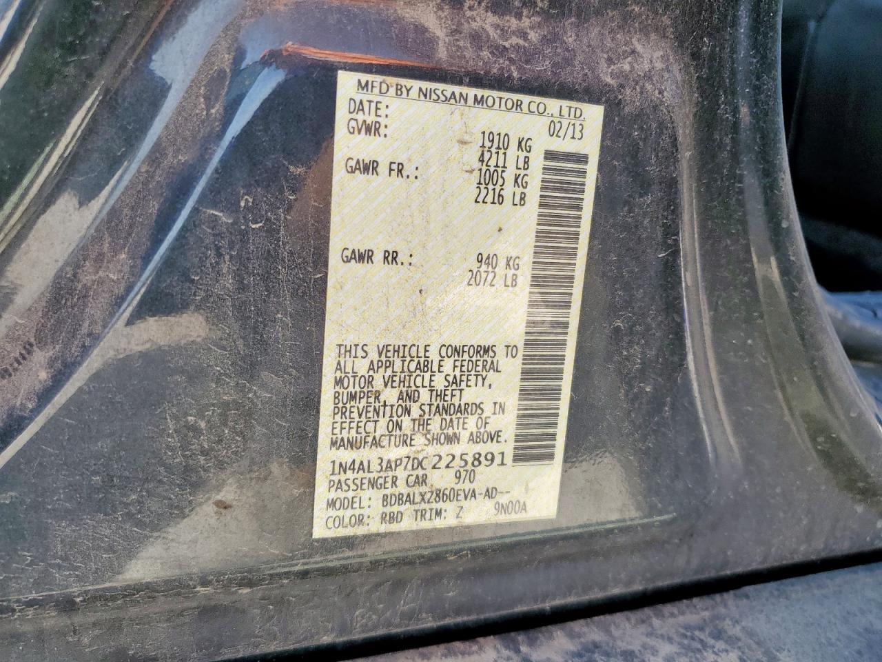 2013 NISSAN ALTIMA 2.5 photo 12