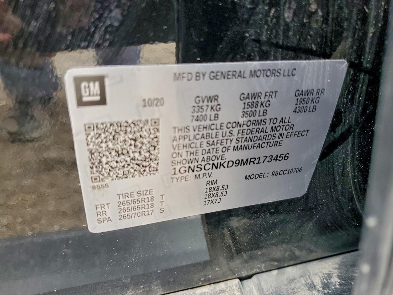 2021 CHEVROLET TAHOE C1500 LT photo 12