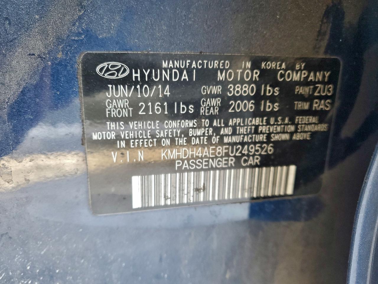 2015 HYUNDAI ELANTRA SE photo 12
