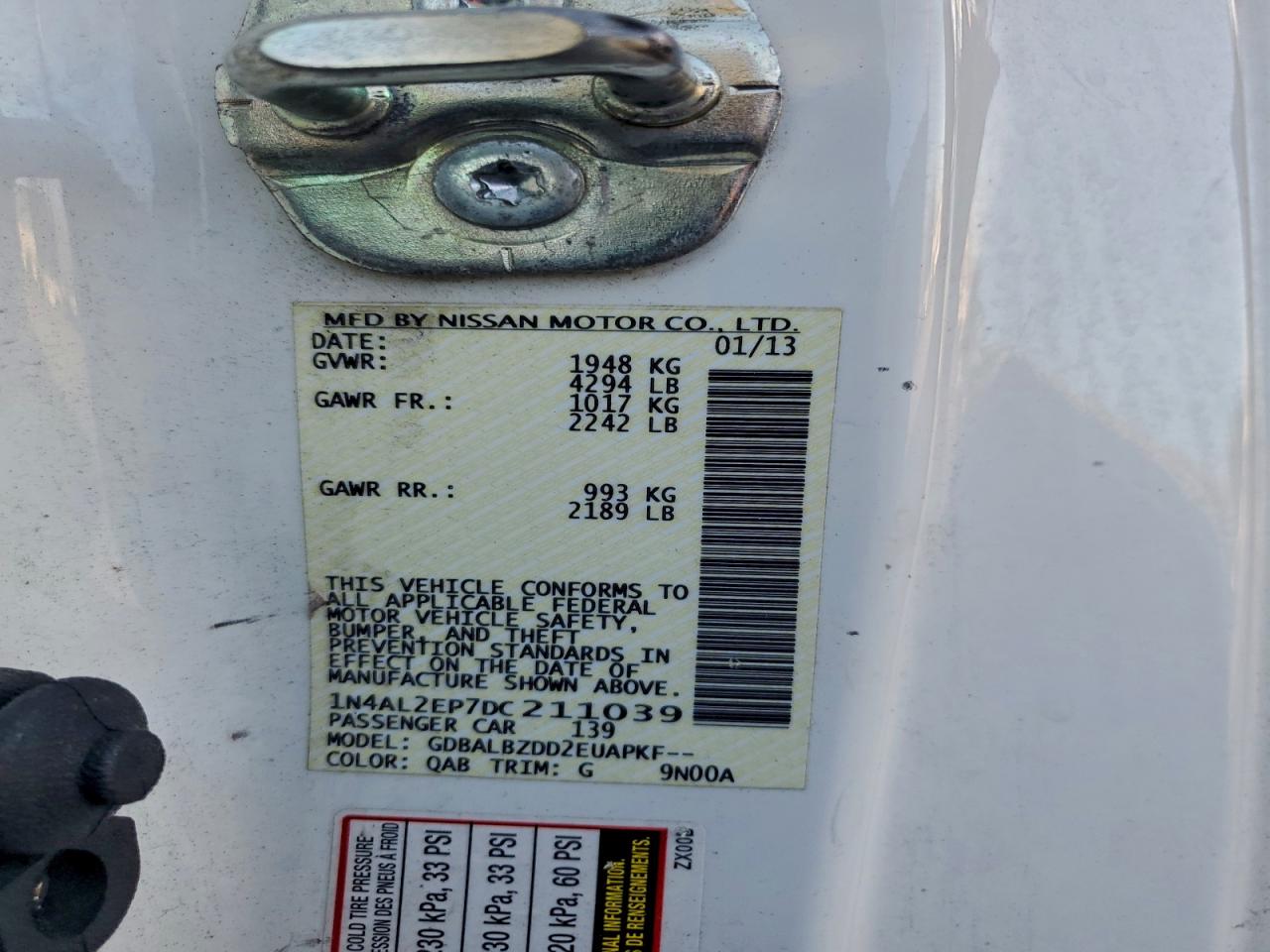 2013 NISSAN ALTIMA S photo 12