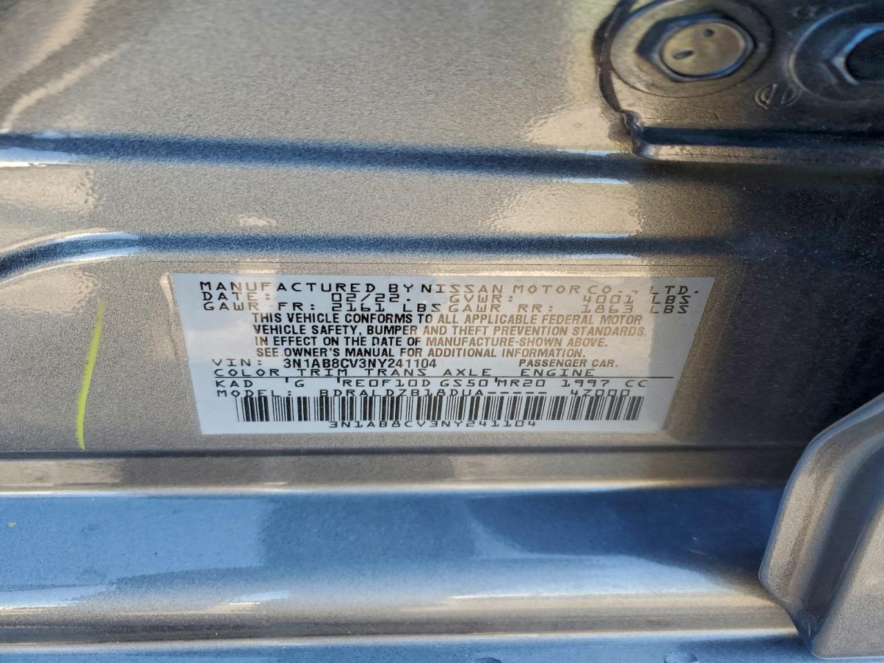 2022 NISSAN SENTRA SV photo 37