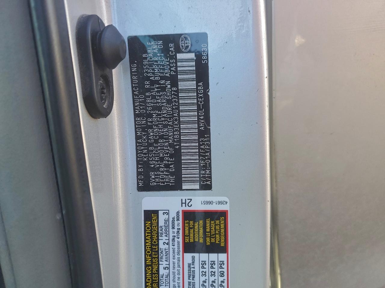 2010 TOYOTA CAMRY HYBRID photo 25