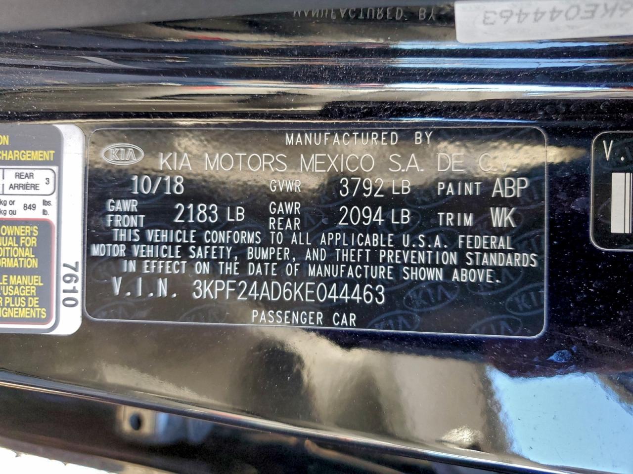 2019 KIA FORTE FE photo 23
