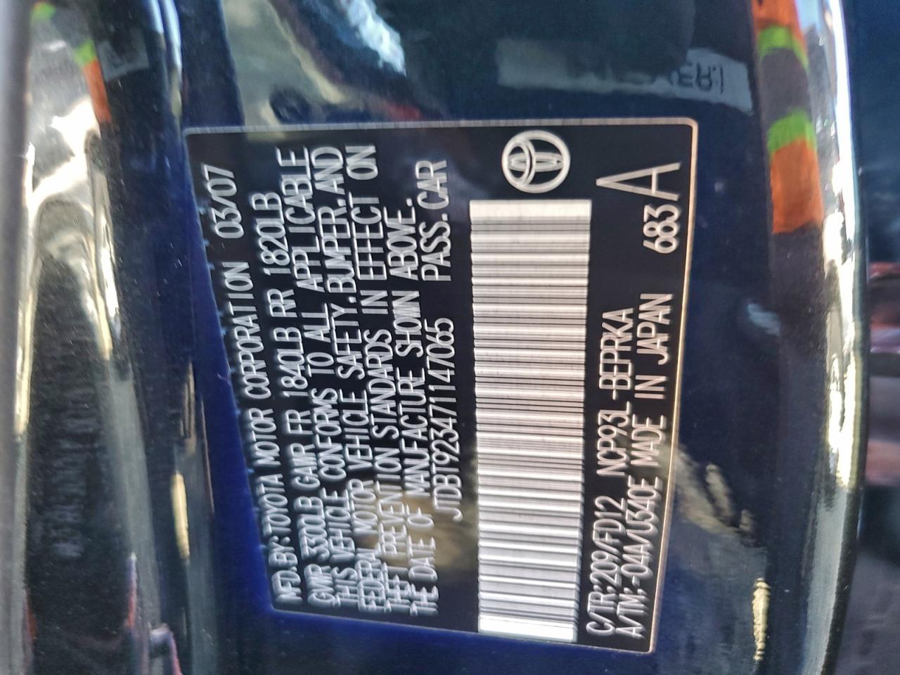 2007 TOYOTA YARIS photo 34