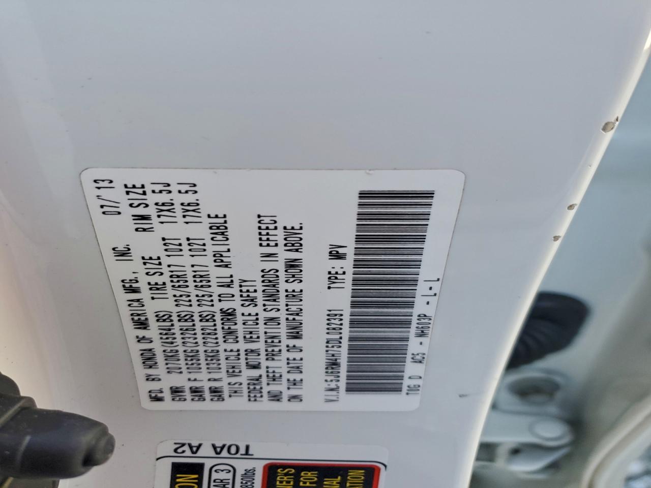 2013 HONDA CR-V EXL photo 13
