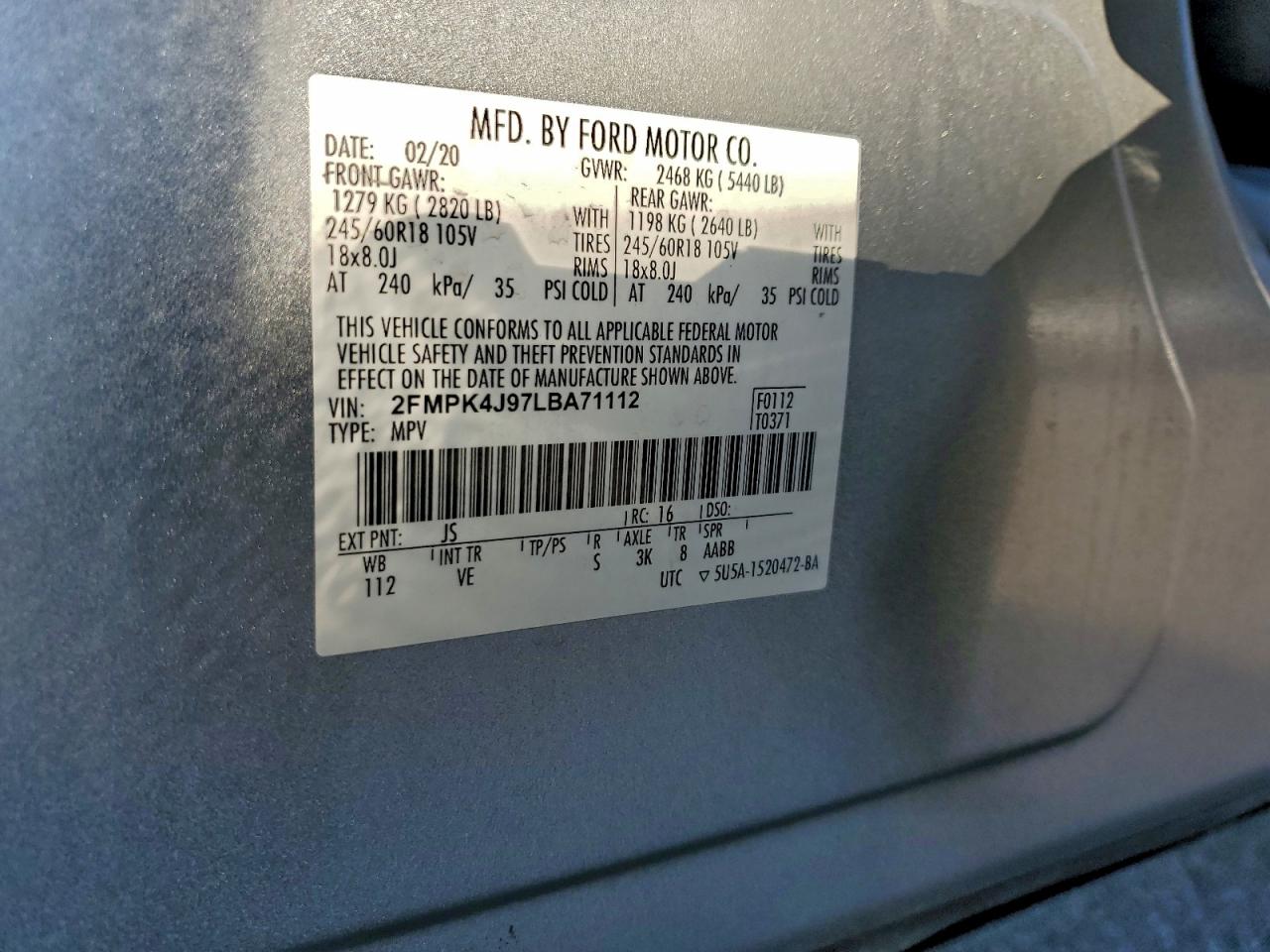 2020 FORD EDGE SEL photo 13
