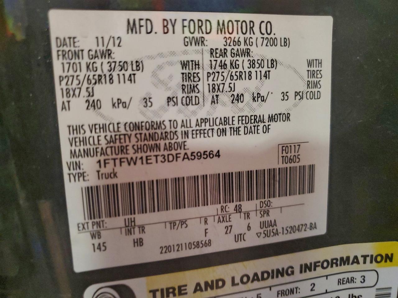 2013 FORD F150 SUPERCREW photo 12