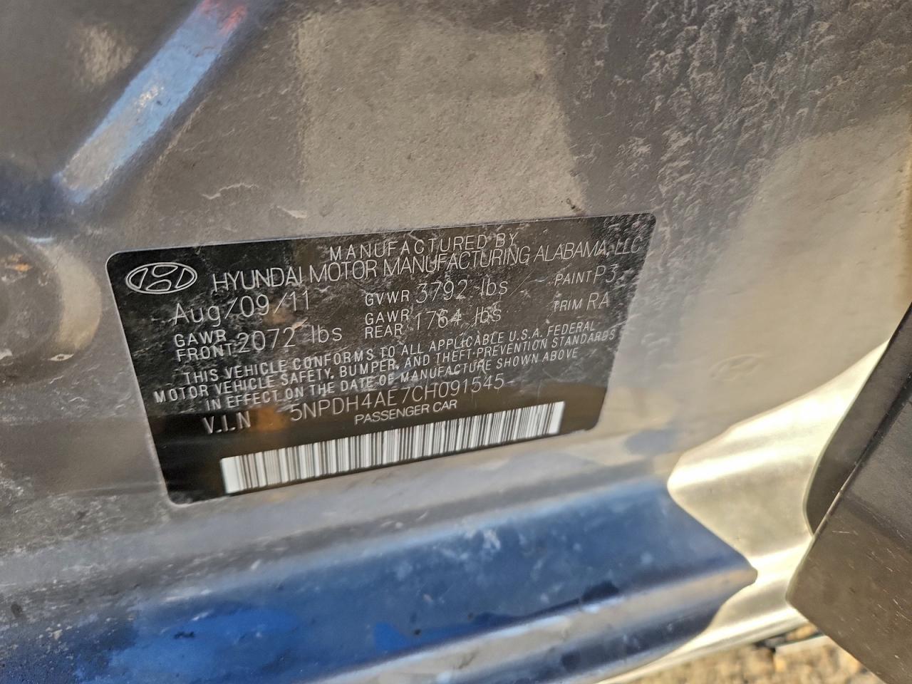 2012 HYUNDAI ELANTRA GLS photo 13