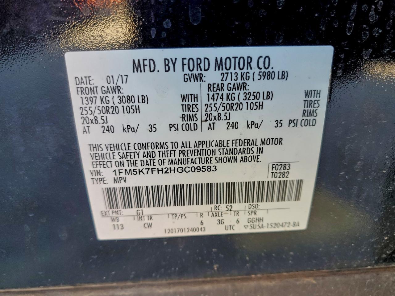 2017 FORD EXPLORER LIMITED photo 14